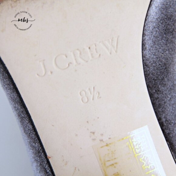 J. Crew Hadley Velvet Ankle Boots Gray Women 8.5 - Picture 14 of 15